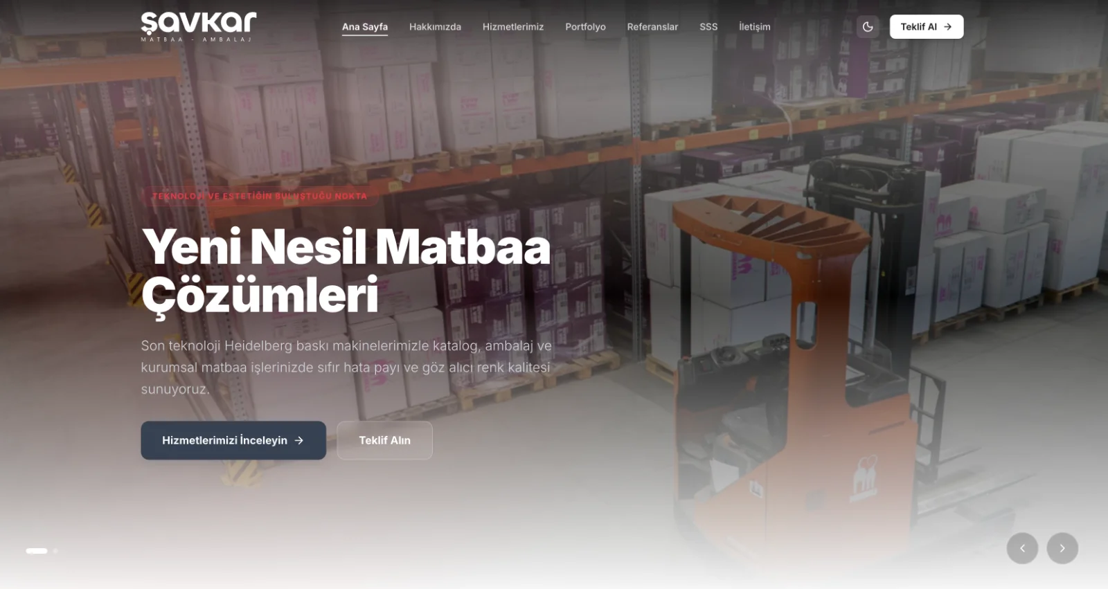 Şavkar Ofset Matbaa web sitesi